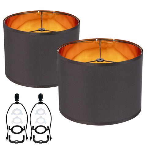 Duoerwo black 12in drum shade on a table lamp showing soft diffused light and style