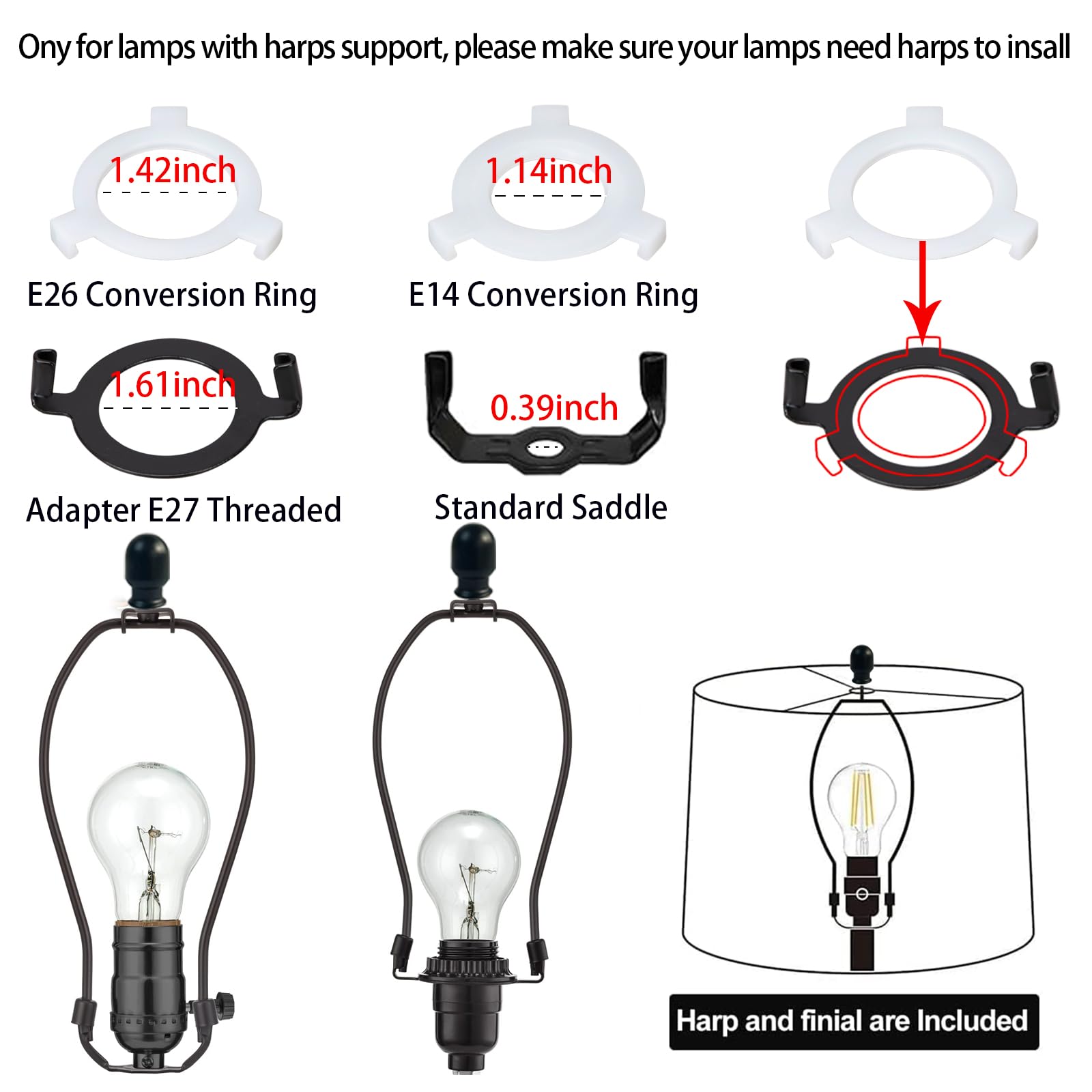 Duoerwo easy-assembly drum shade ready for fixture attachment