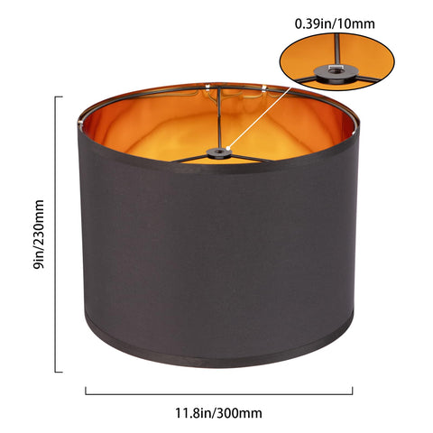 Duoerwo handmade black cloth shade with gold trim for durable decor