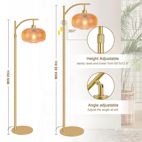 Duoled tall floor lamp in a living room setup with ample illumination.