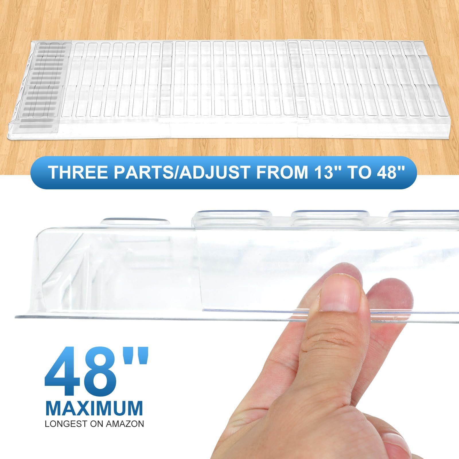 DUPPCOS air vent extender crafted from food-grade PET plastic with a clear finish.