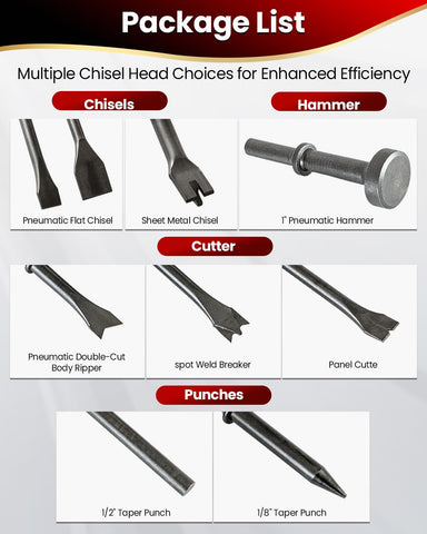 DUPDMKIN 0.401-inch shank chisels fit most pneumatic tools