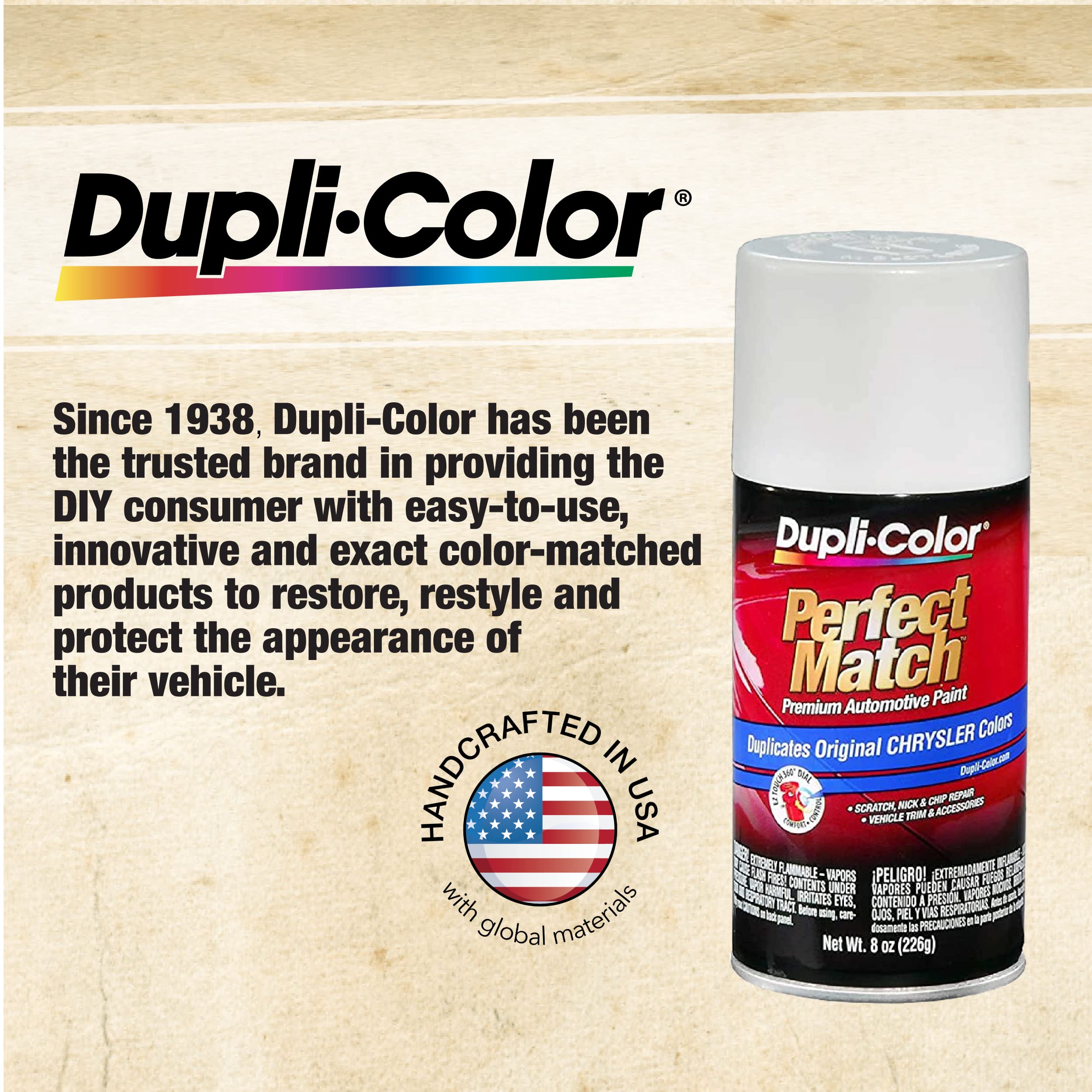Dupli-Color DAP1689 white primer for versatile auto projects and uniform results.