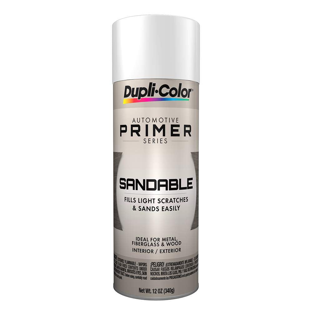 Dupli-Color DAP1689 white sandable primer spray nozzle enables smooth topcoats.
