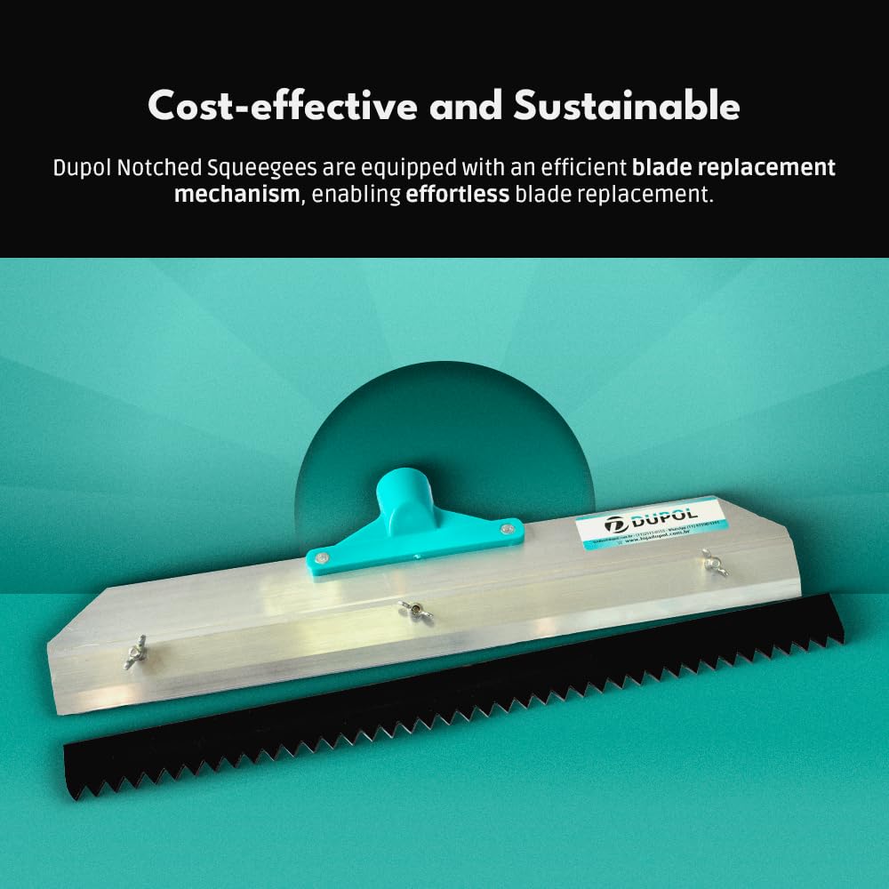 DUPOL serrated blade teeth detail enabling precise coating spread