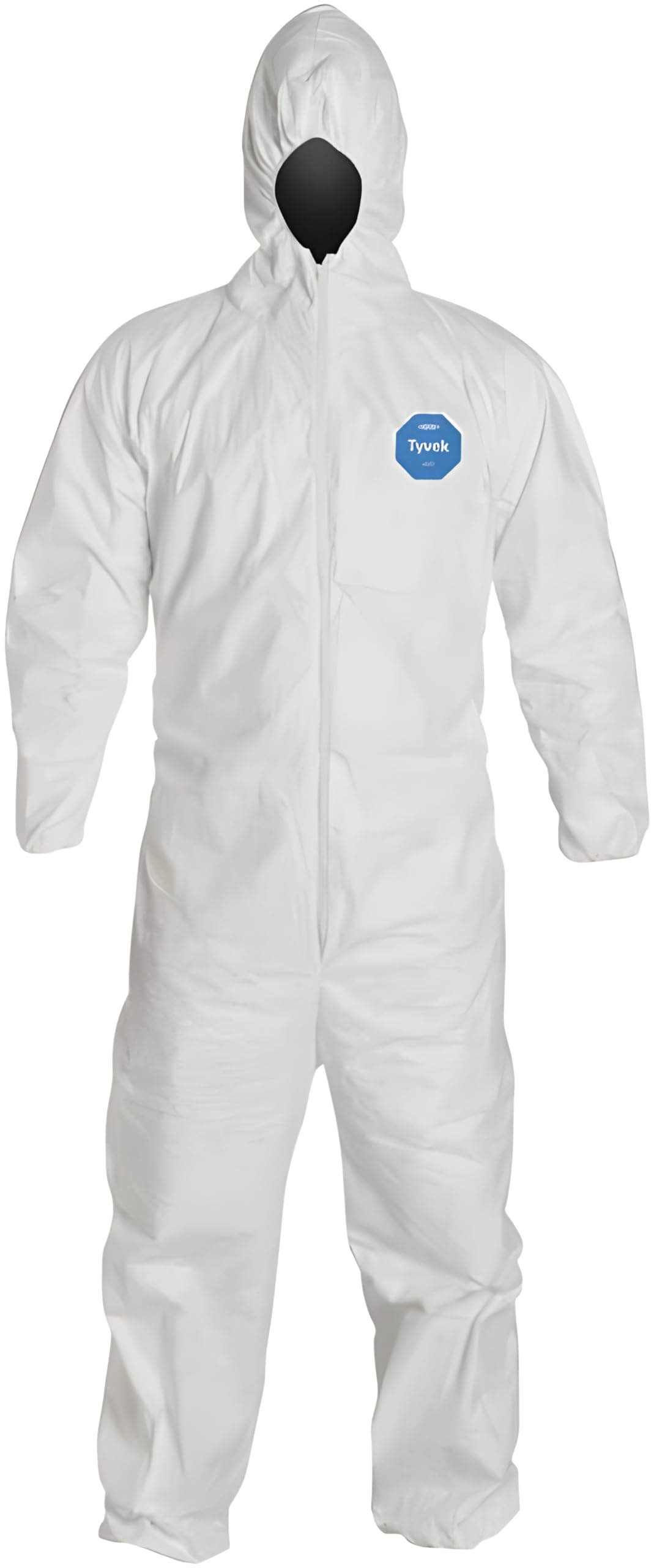 DuPont Tyvek 400 TY127S hooded coverall front view for breathable protection during tasks.