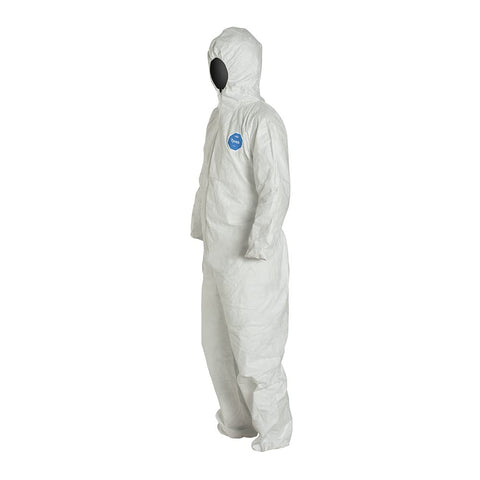 DuPont Tyvek 400 TY127S hood with extended zipper for easy wear.
