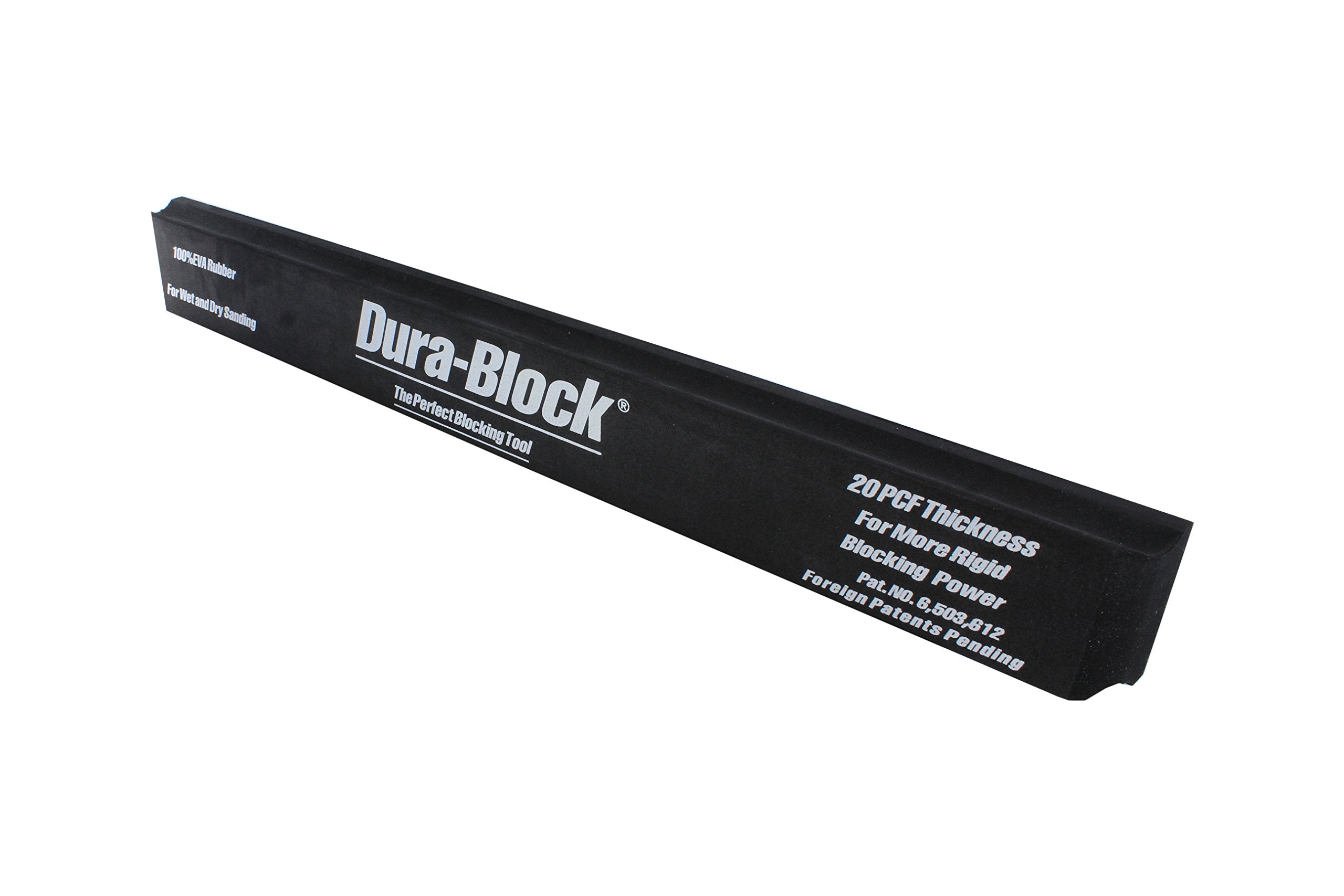 Dura-Block AF4409 long sanding block front view, ideal for flat panels and gentle curves.