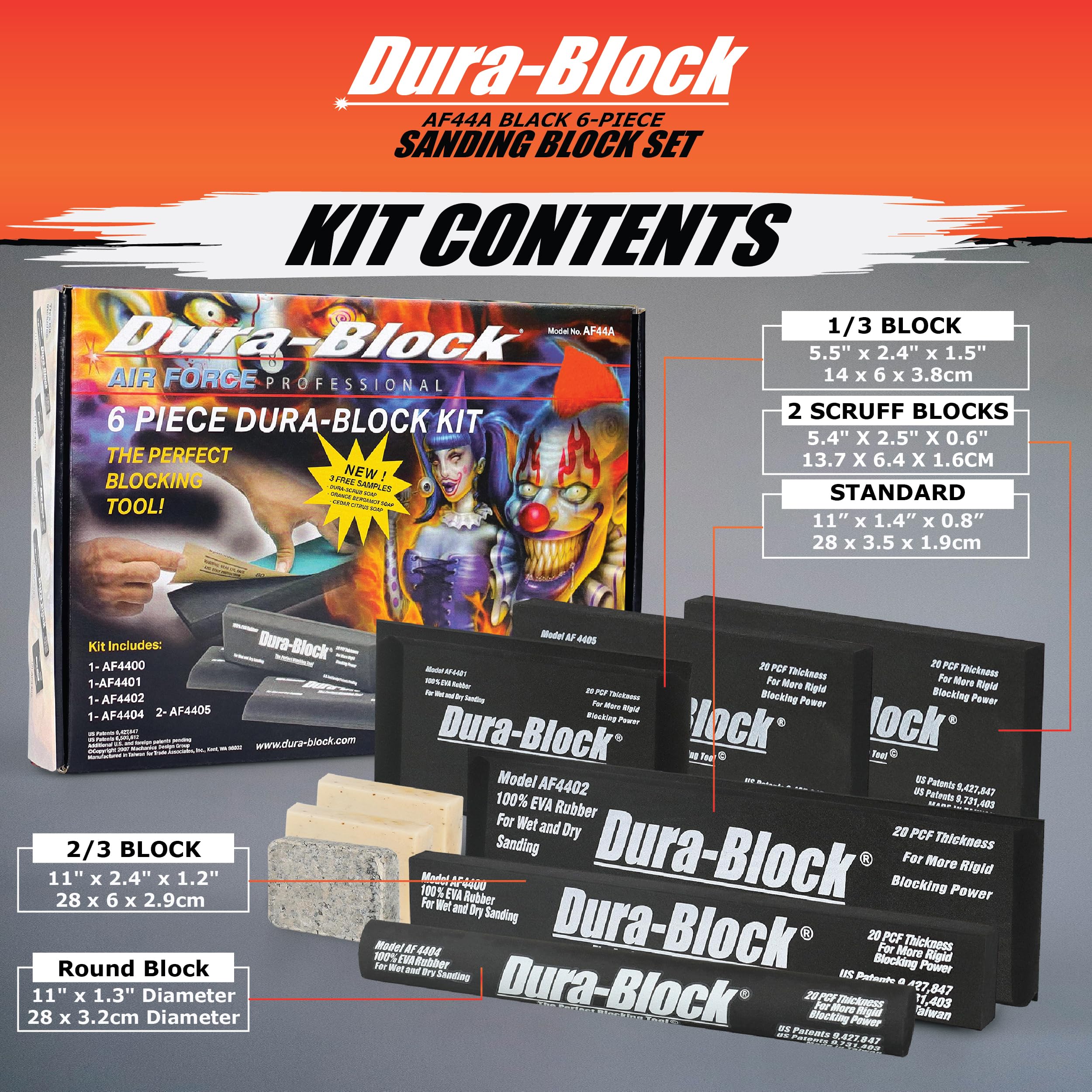 Dura-Block two-thirds block for efficient sanding on large panels.