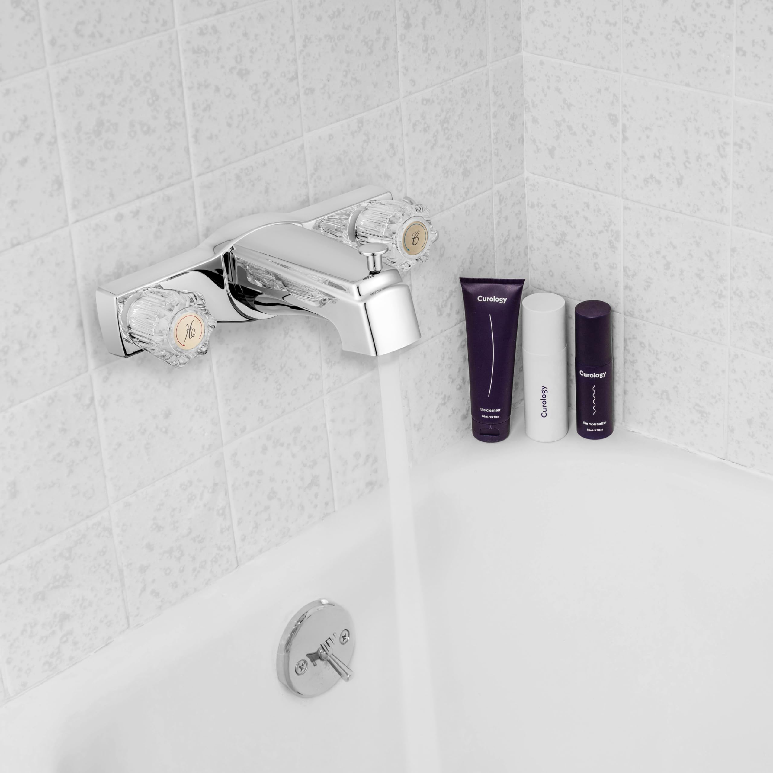 Dura Faucet chrome polished finish on a classic tub and shower faucet.