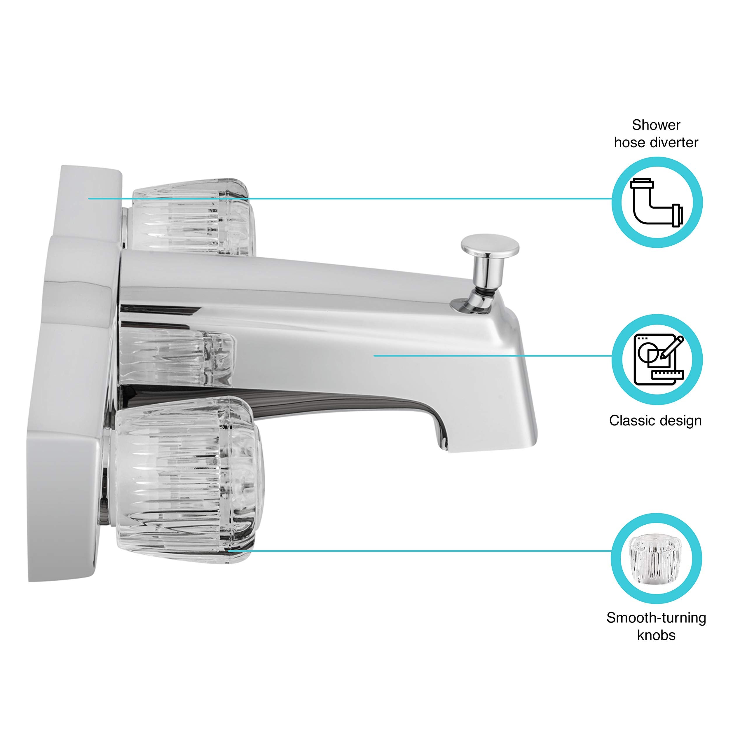 Dura Faucet diverter mechanism showing reliable shower hose switching.