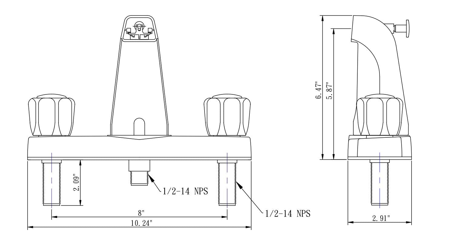 Dura Faucet pop-up accessories shown separately for compatibility.