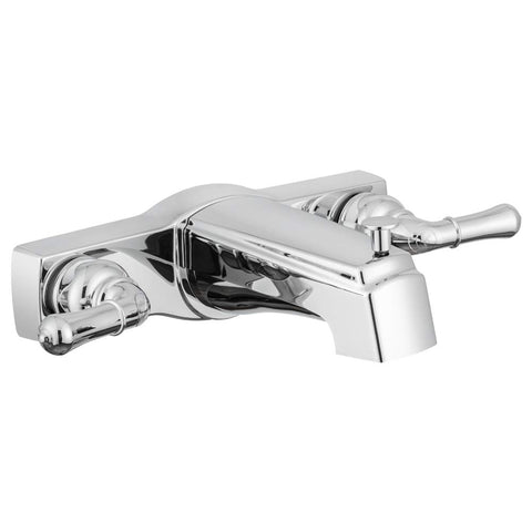 Dura Faucet two-handle classic tub and shower diverter in chrome for precise temperature control.