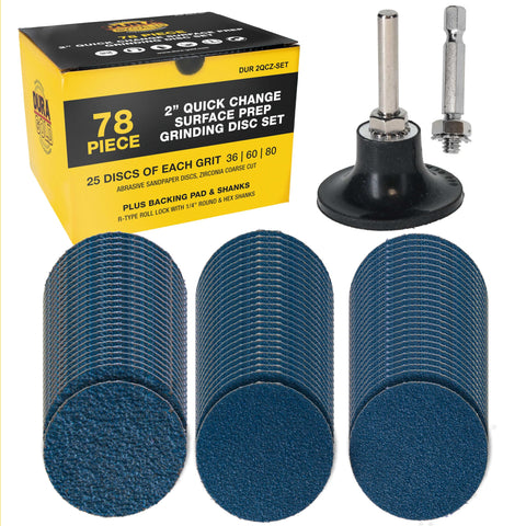 Dura-Gold 2in disc 36 grit with backing pad for metal and wood work