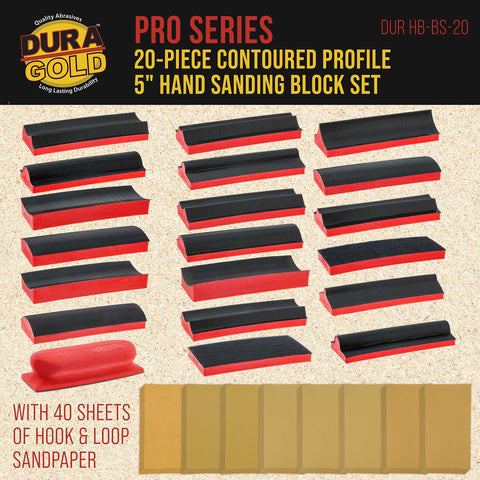 Dura-Gold convex and concave blocks shape intricate surfaces for smooth finishes.