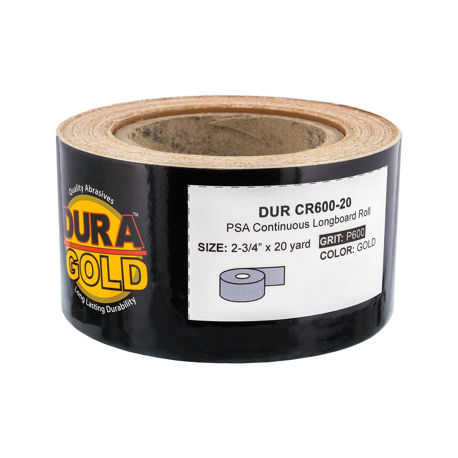 Dura-Gold PSA-backed sandpaper closeup for fast, easy attachment.