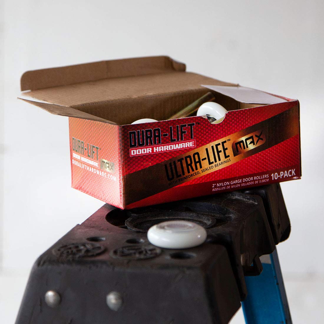 DURA-LIFT Ultra-Life Max 2in roller with 4in stem ready for installation.