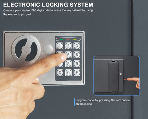 Durabox digital keypad closeup highlighting programmable code for key access