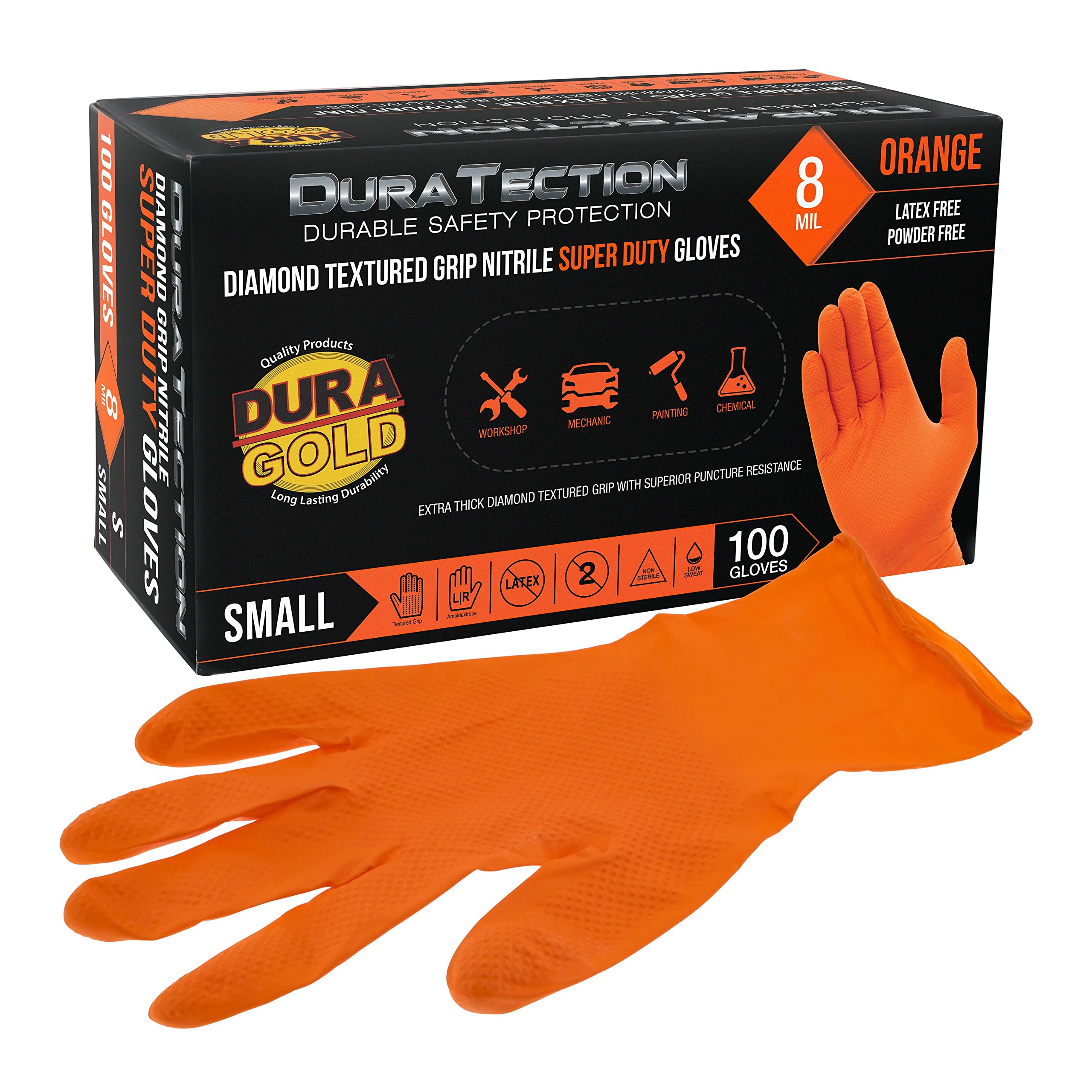 Dura-Gold Duratection gloves with diamond texture grip improve control on wet surfaces