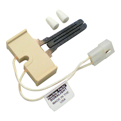 DURALIGHT LH33ZS004 hot surface ignitor close-up ensures reliable furnace ignition.