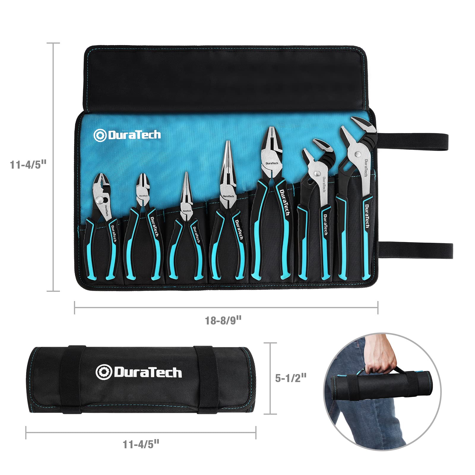 DURATECH 10-inch groove joint pliers with strong grip and versatile adjustment.