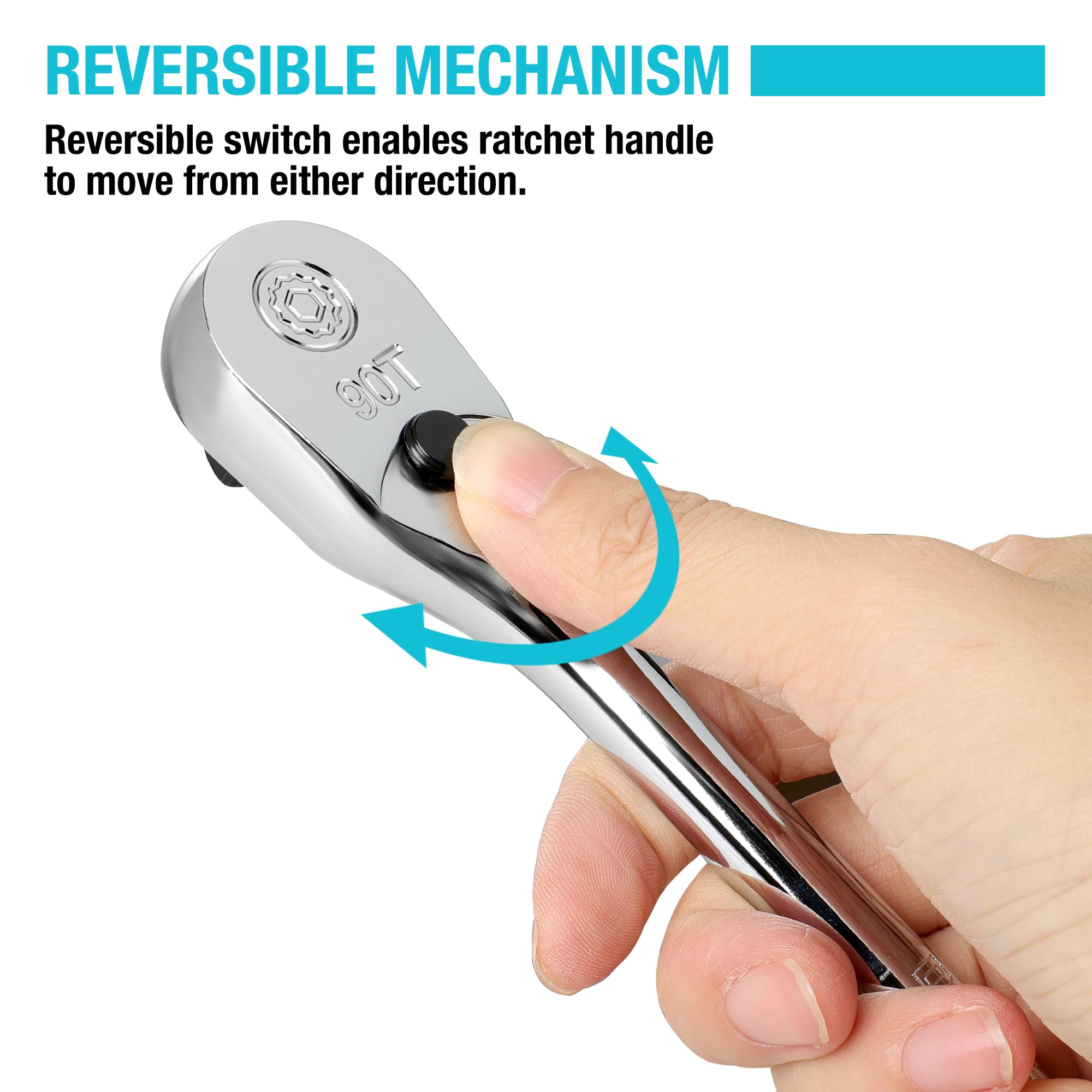 DURATECH 12-inch handle offers extended leverage in cramped spaces.
