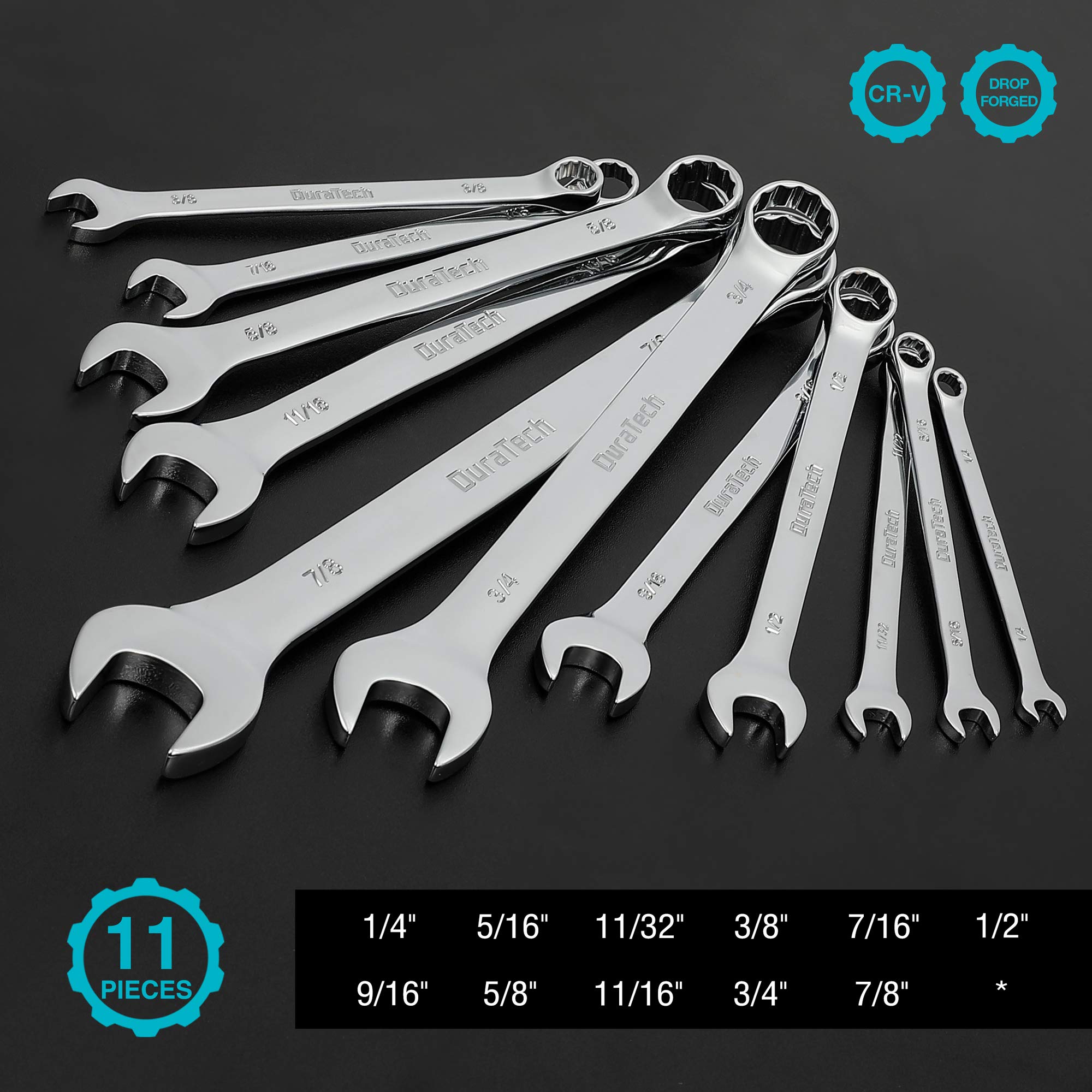 DURATECH 12-point box-end wrenches close-up showing grip and finish