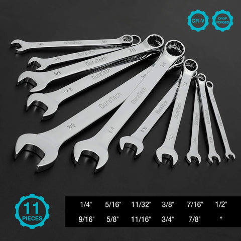 DURATECH 12-point box-end wrenches close-up showing grip and finish