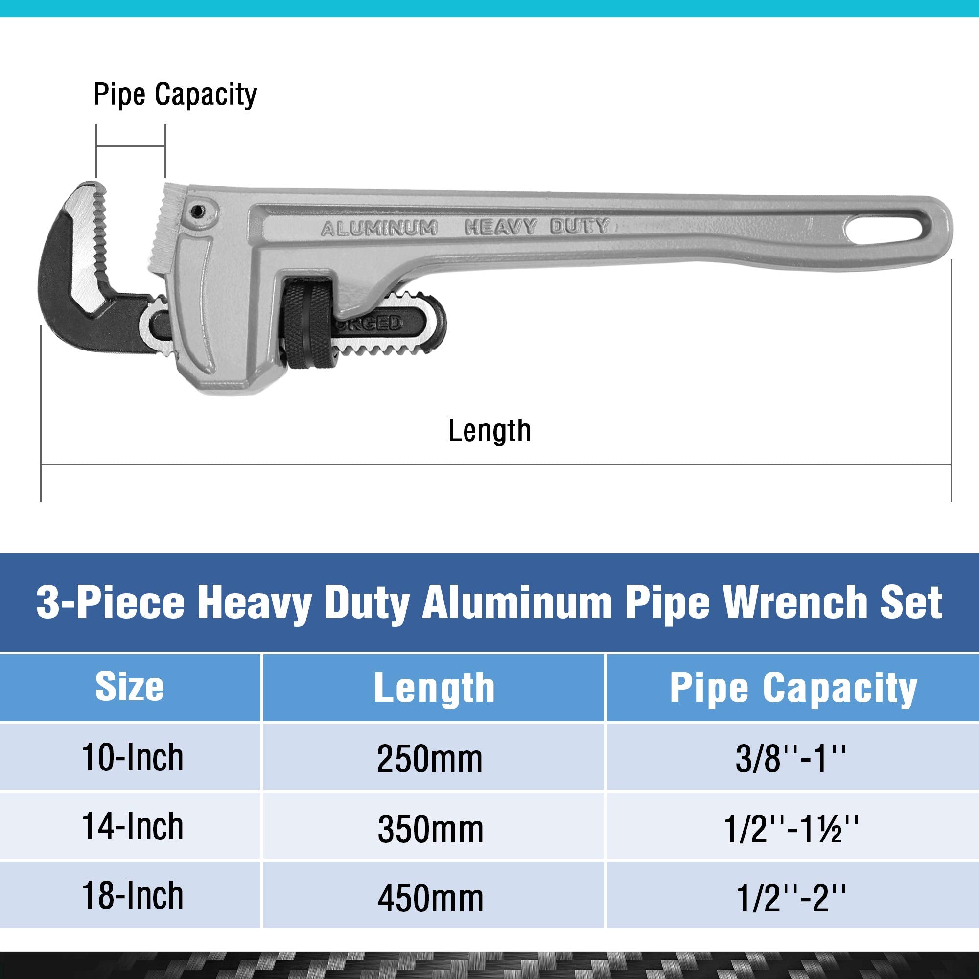 DURATECH 14-inch aluminum pipe wrench with ergonomic grip for daily plumbing tasks.