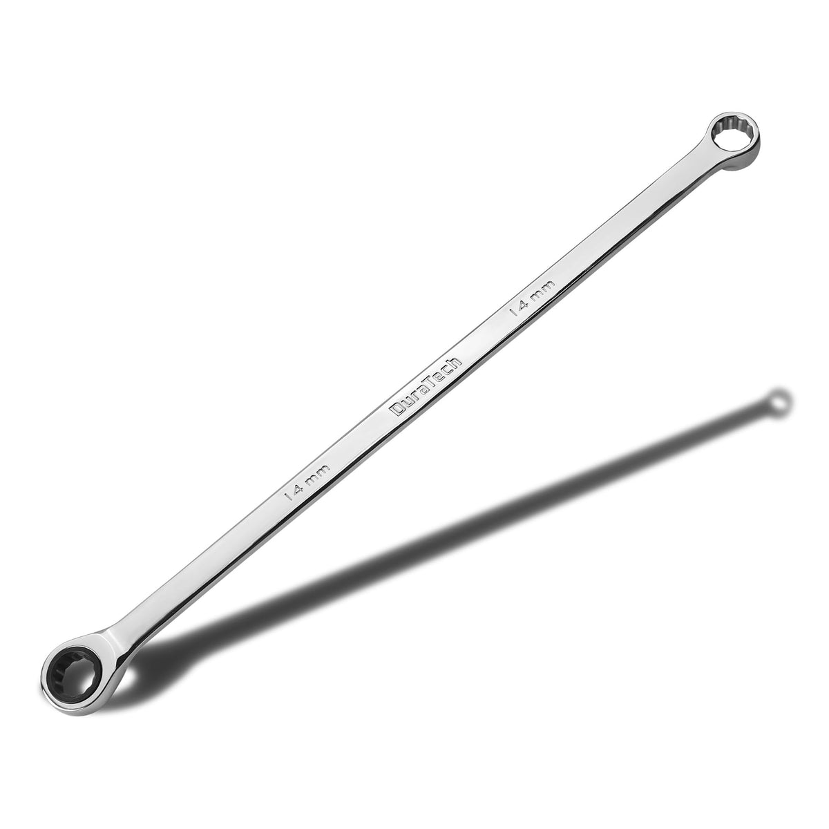 DURATECH 14mm extra-long wrench with box-end reach for tight spaces.