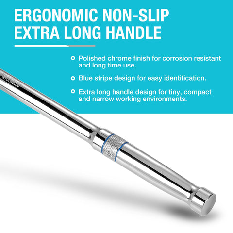 DURATECH 15-inch handle provides extended reach in narrow spaces
