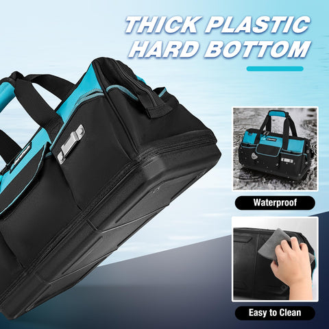 DURATECH wide-mouth opening with steel frame enables easy tool retrieval.