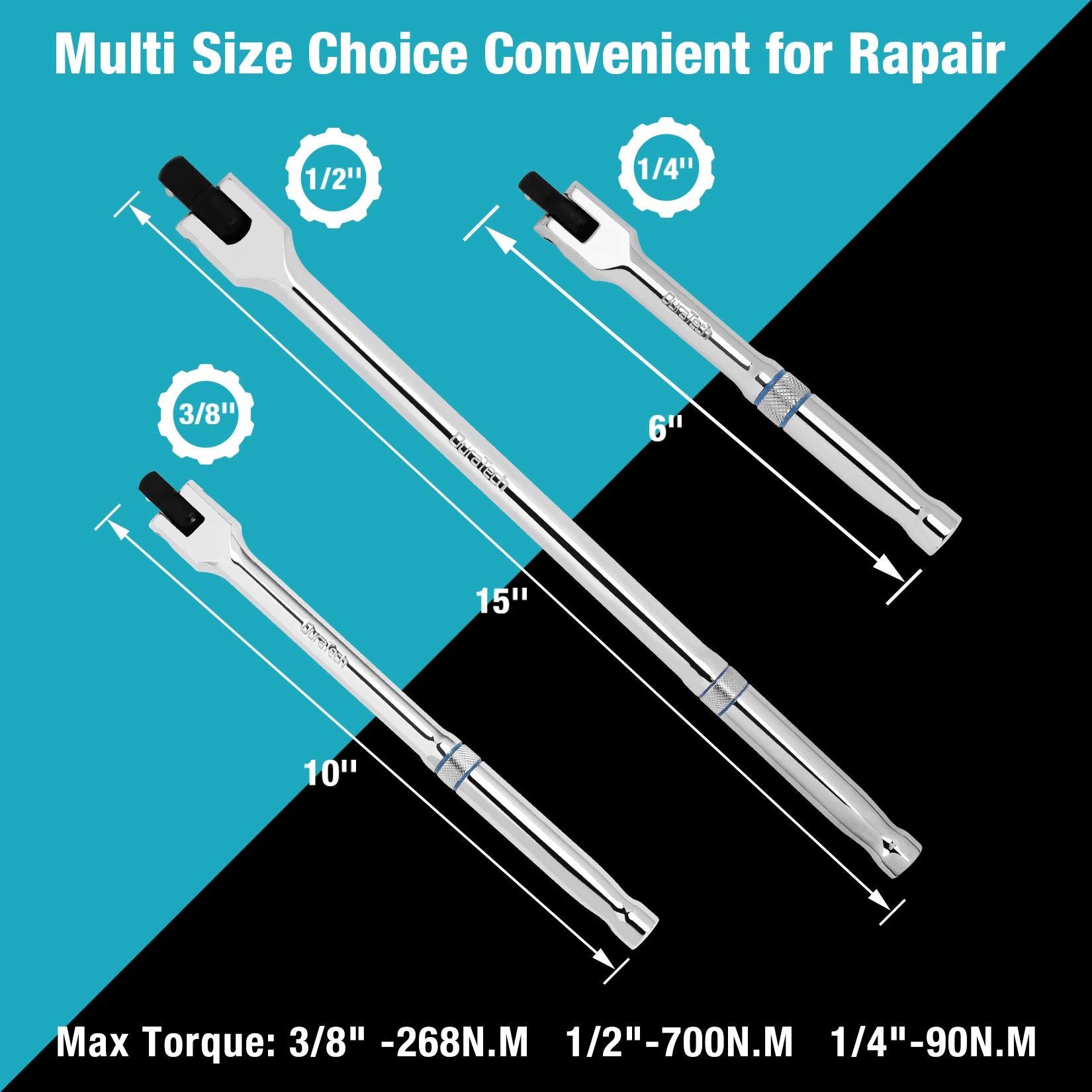 DURATECH 6-inch breaker bar ideal for tight spaces and quick access