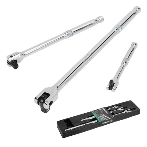 DURATECH 3-piece breaker bar with rotatable head for flexible reach