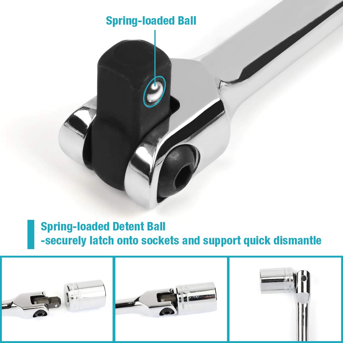 DURATECH spring-detent keeps sockets secure during use