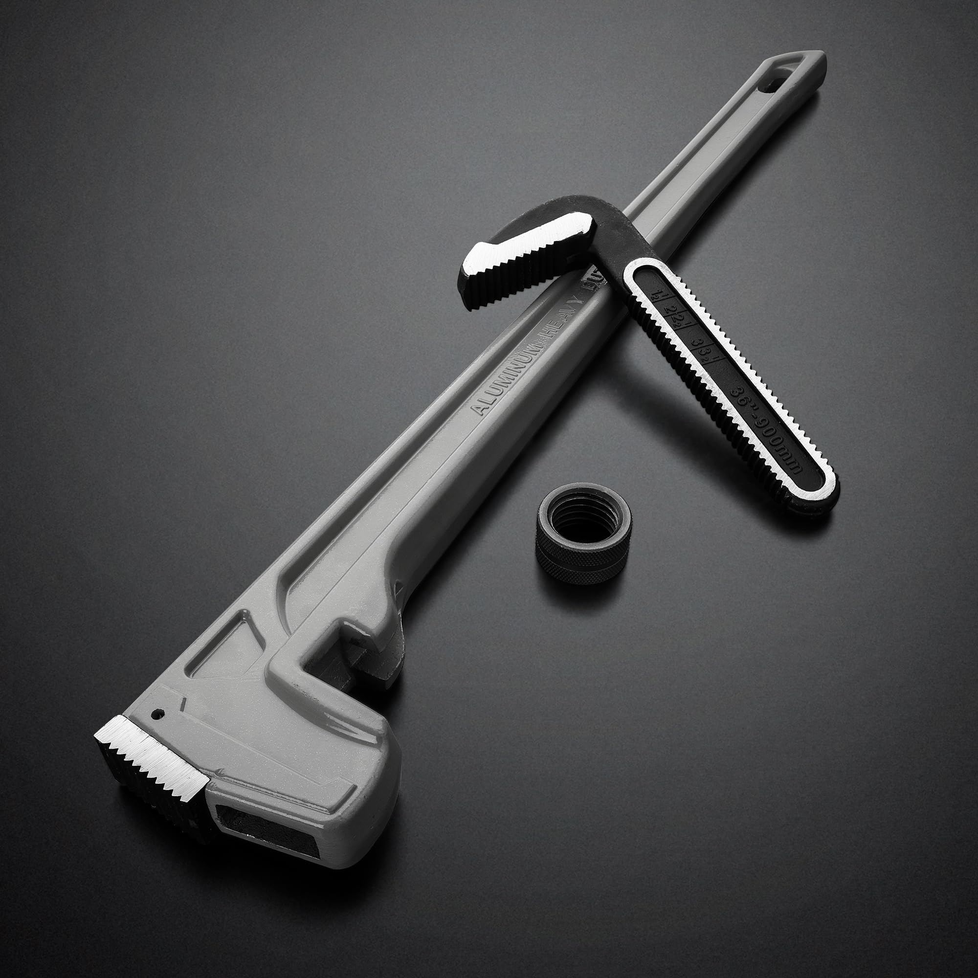 DURATECH 36 inch aluminum pipe wrench base hole for hanging storage