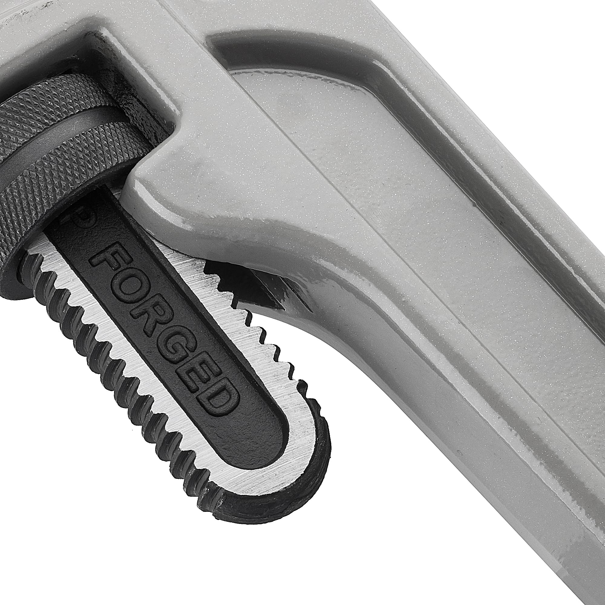 DURATECH 36 inch aluminum pipe wrench featuring non-stick knurled adjustment nut