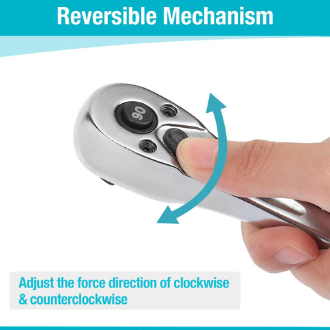 DURATECH 3/8 inch drive ratchet handle 90-tooth mechanism for precise engagement