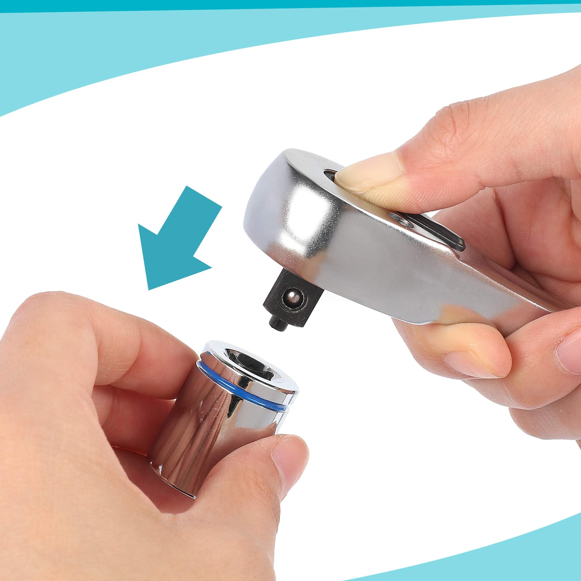 DURATECH 3/8 inch drive ratchet handle quick-release button for effortless release