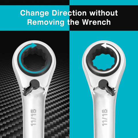 Duratech large-sizes wrenches suited for 9/16 to 3/4 inch fasteners.