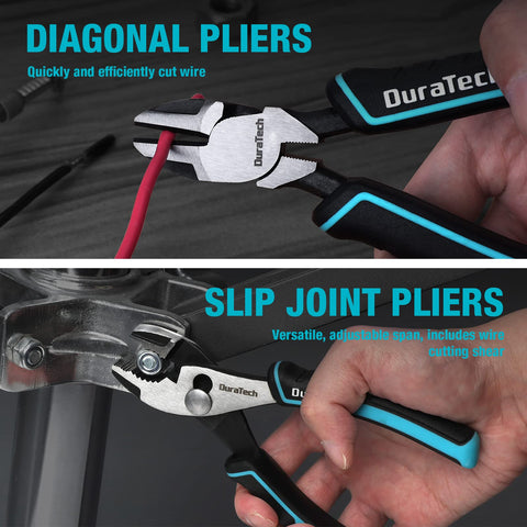 DURATECH 6-inch slip-joint pliers with adjustable reach for various fasteners.