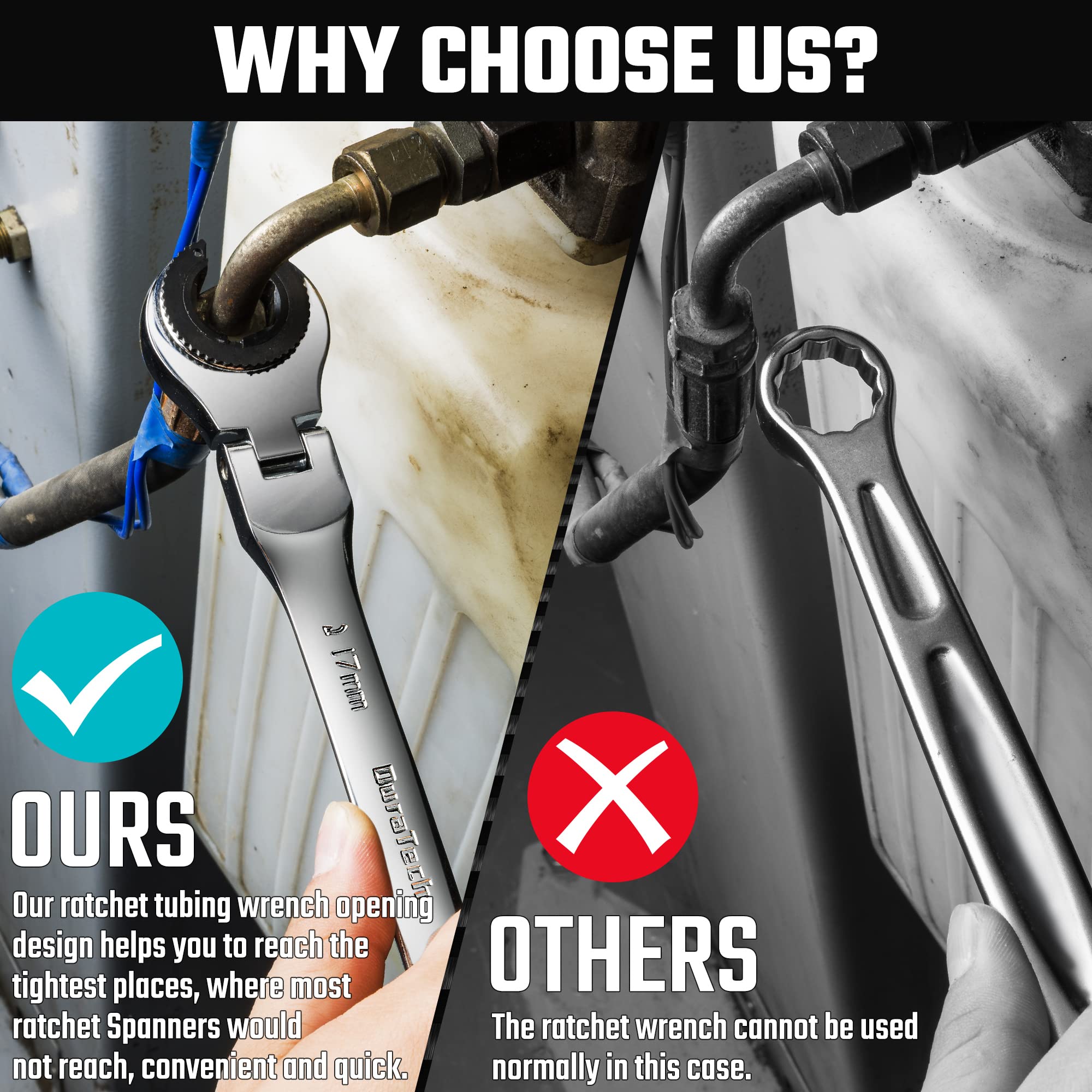 DURATECH 12mm rotating head wrench enabling versatile angles for bike repairs