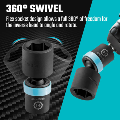 DURATECH 6-point hex sockets prevent rounding under high torque conditions.