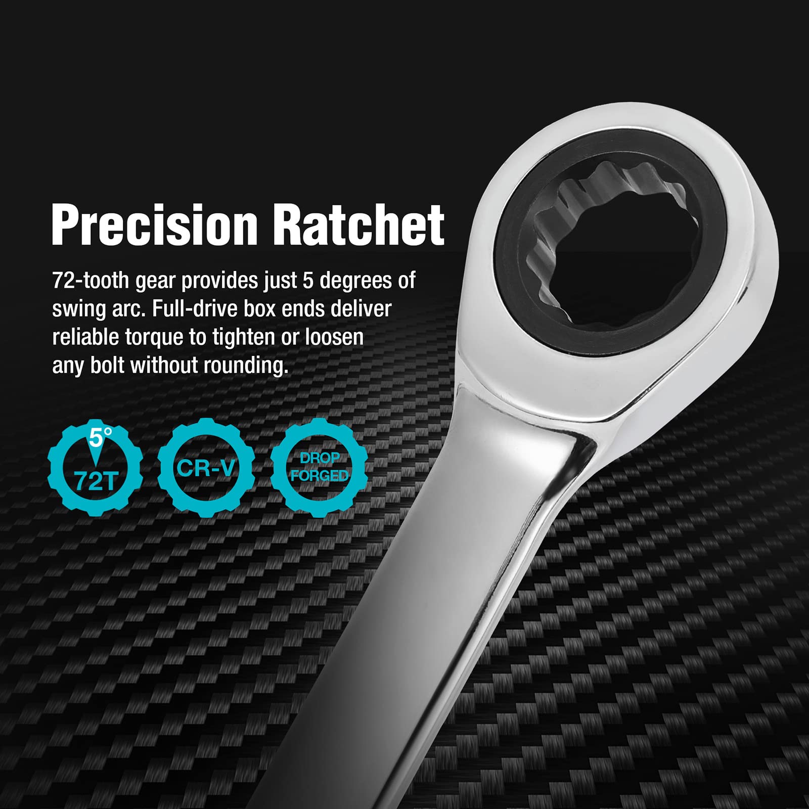 DURATECH 72-tooth ratchet wrench delivering smooth torque in busy jobs.