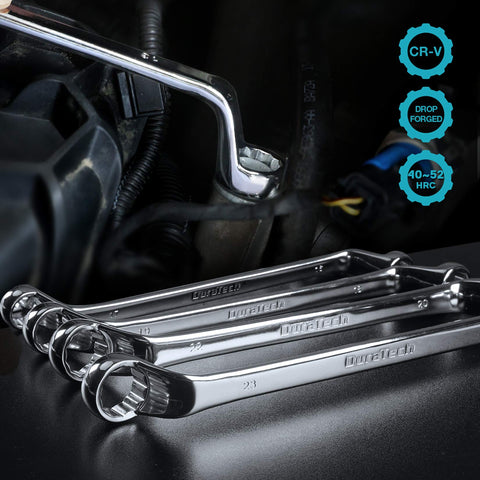 DURATECH 75-degree offset reaches deep fasteners in cramped spaces.