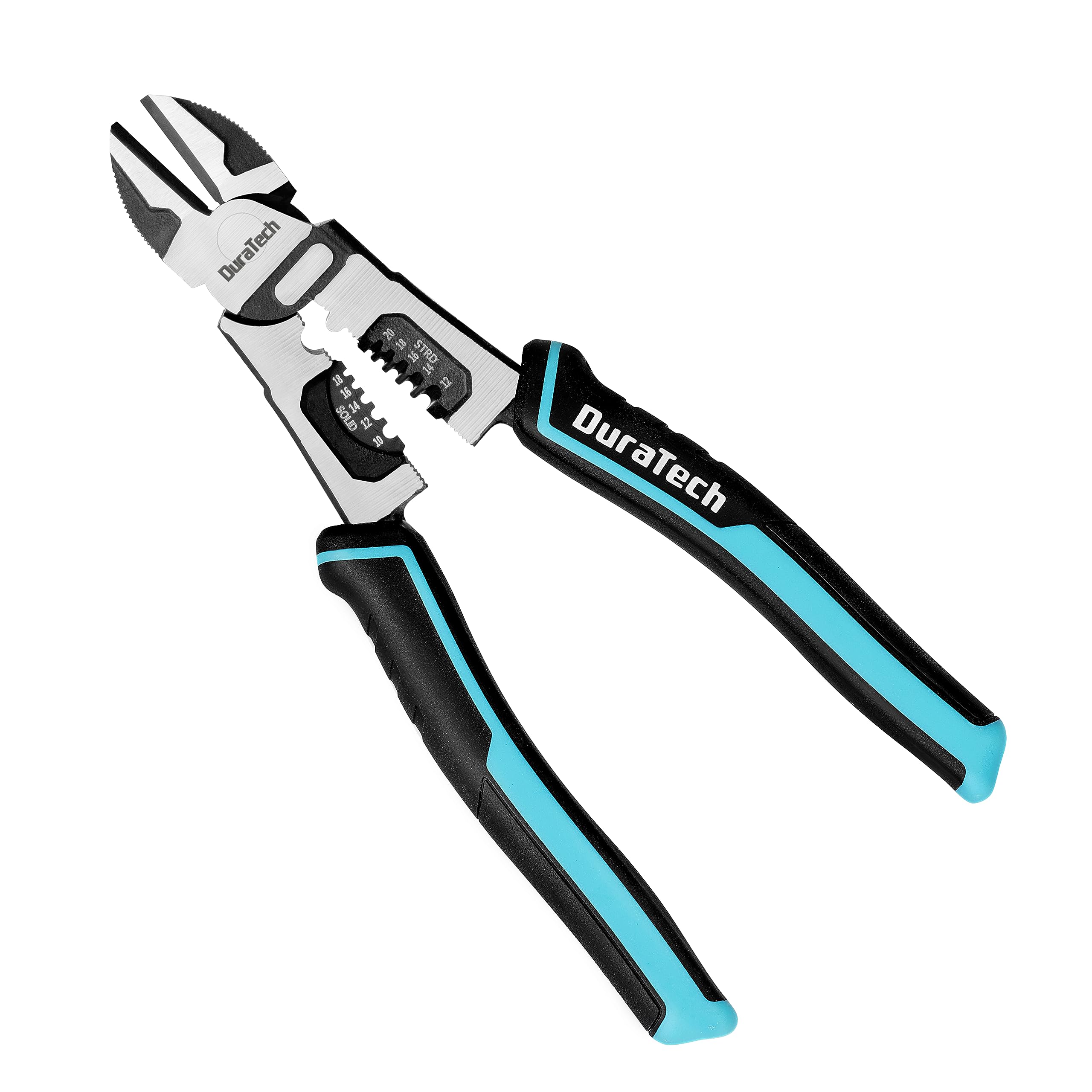 DURATECH 8-inch diagonal cutting pliers provide precise, clean cuts for electricians.