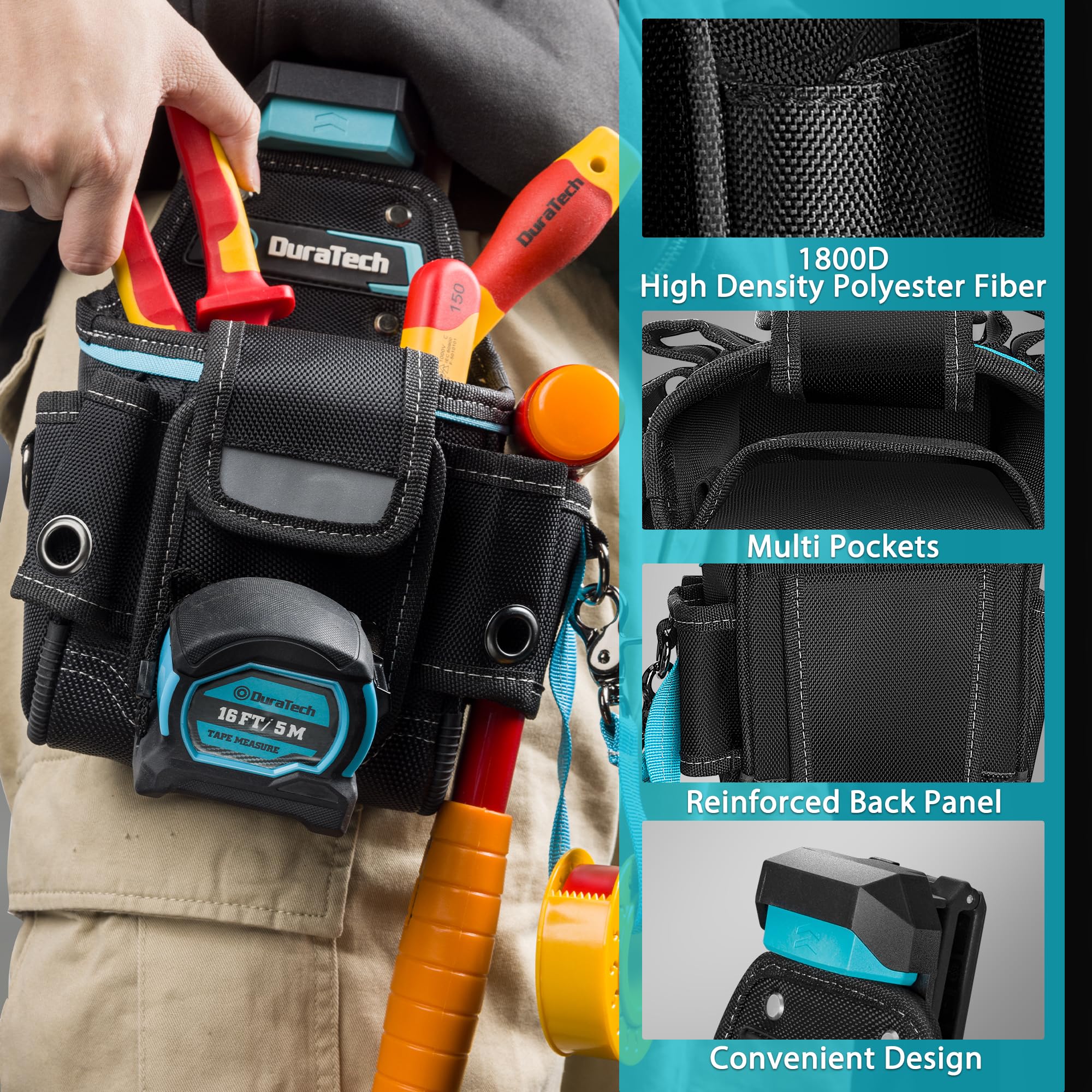 DURATECH adhesive tape lanyard keeps tape secure during moves between tasks