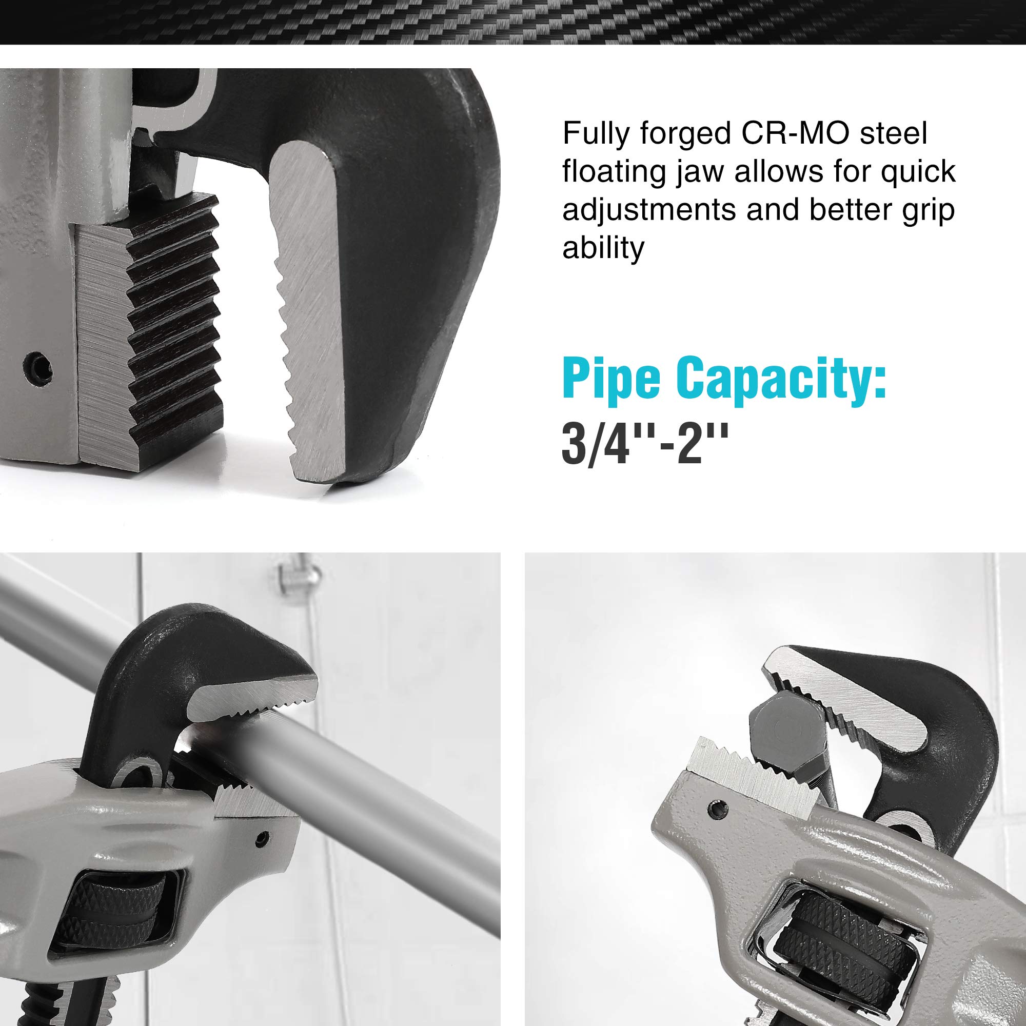 DURATECH non-stick adjustment nut for smooth, quick jaw changes