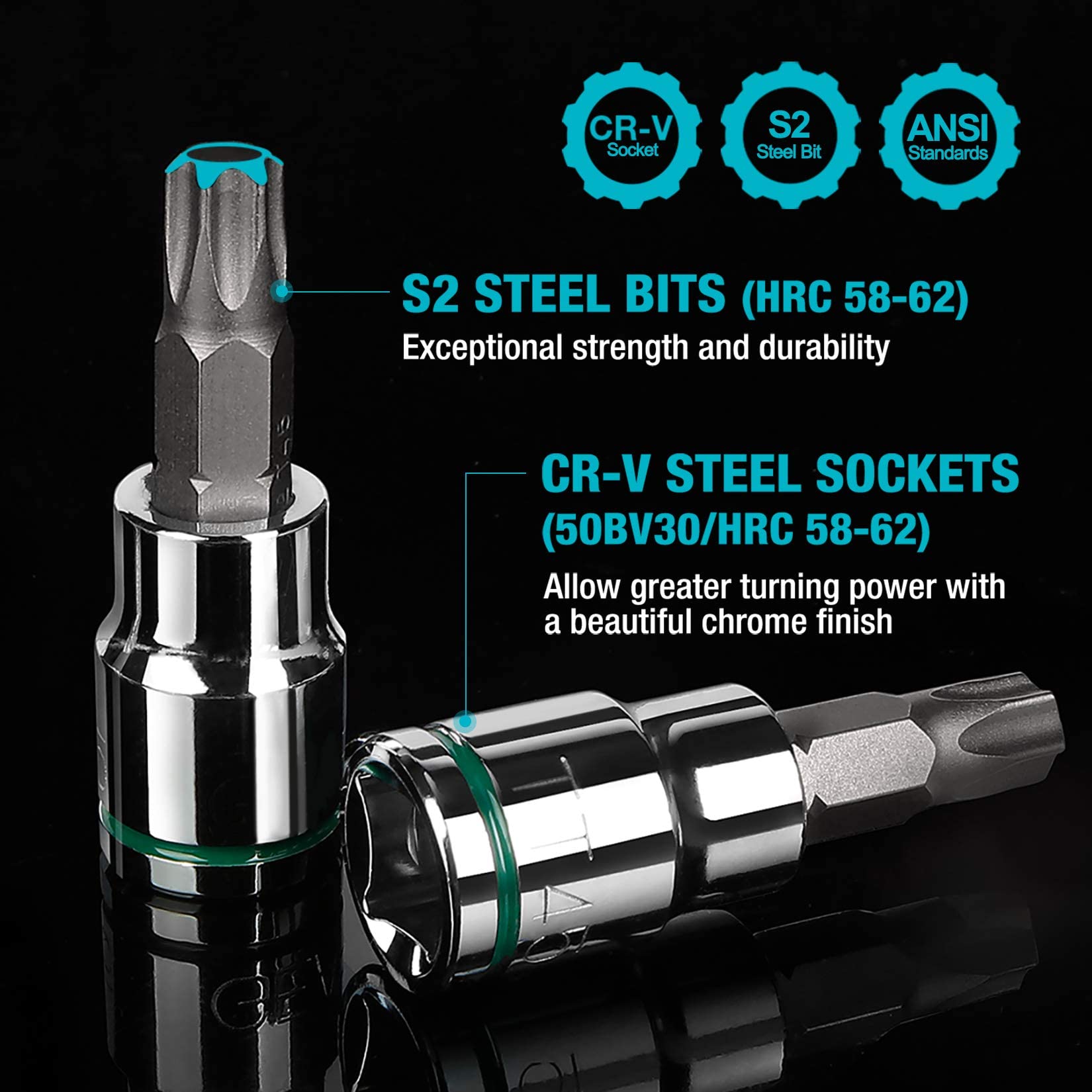 Duratech Torx T25 bit socket for versatile fastener handling.