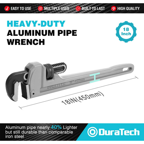 DURATECH aluminum wrench close-up shows smooth knurled adjustment nut